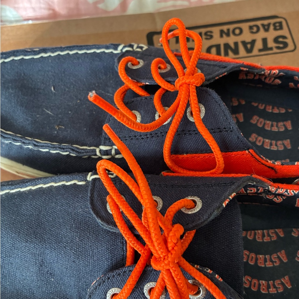 Eastland Navy and Orange Slip-On Loafers - Picture 3 of 10